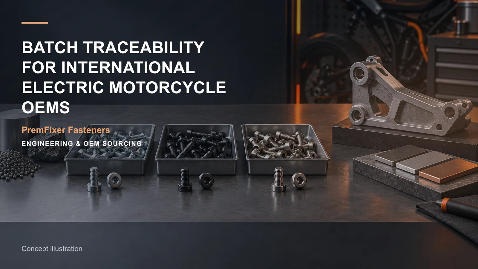 Concept illustration for Batch Traceability for International Electric Motorcycle OEMs.
