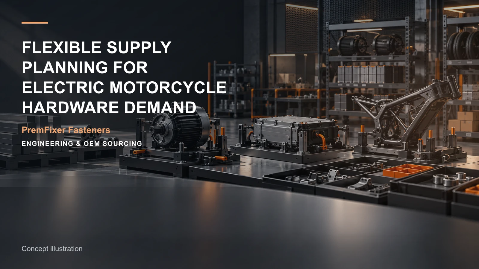 Concept illustration for Flexible Supply Planning for Electric Motorcycle Hardware Demand.
