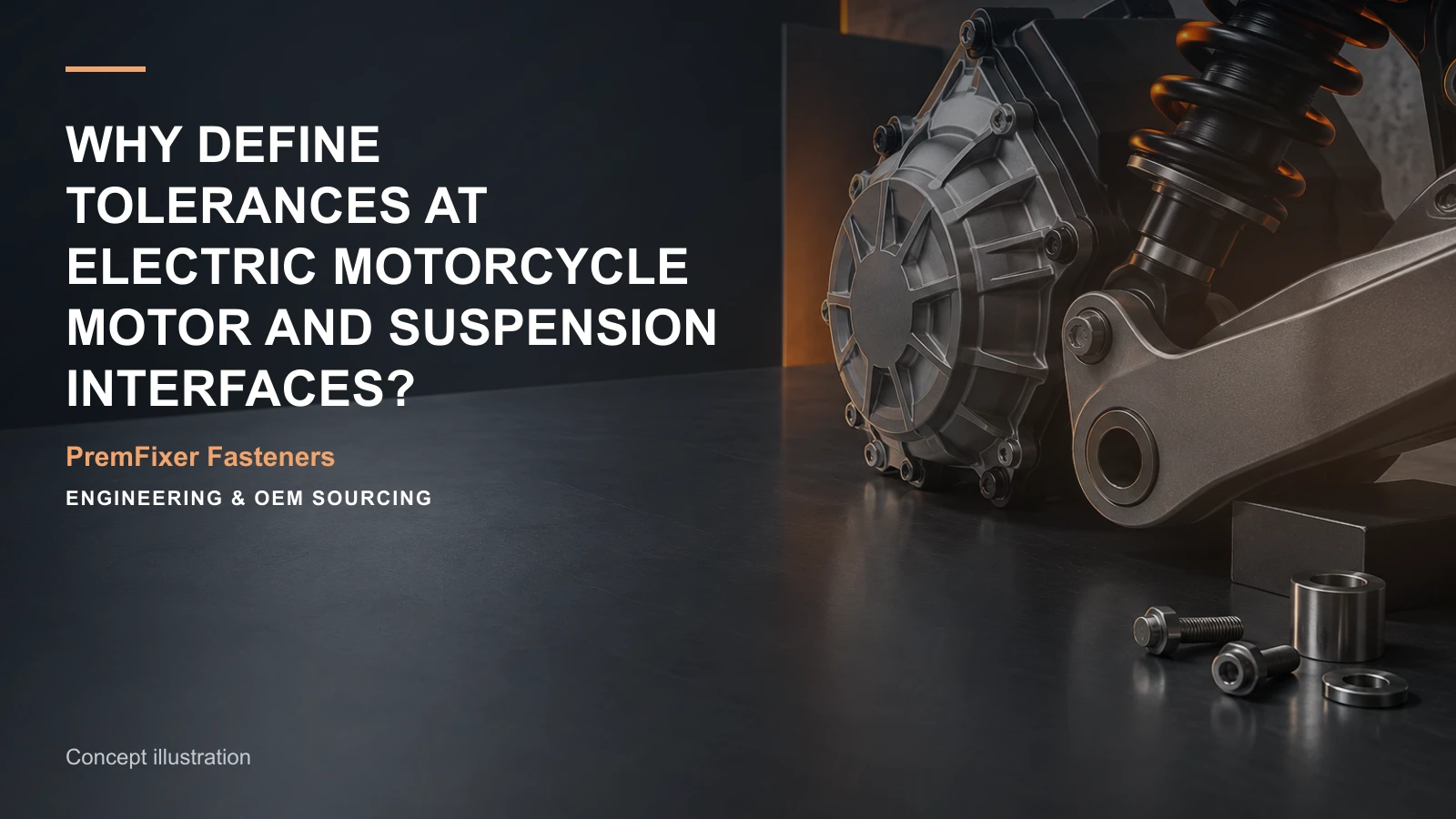 Concept illustration for Why Define Tolerances at Electric Motorcycle Motor and Suspension Interfaces?.