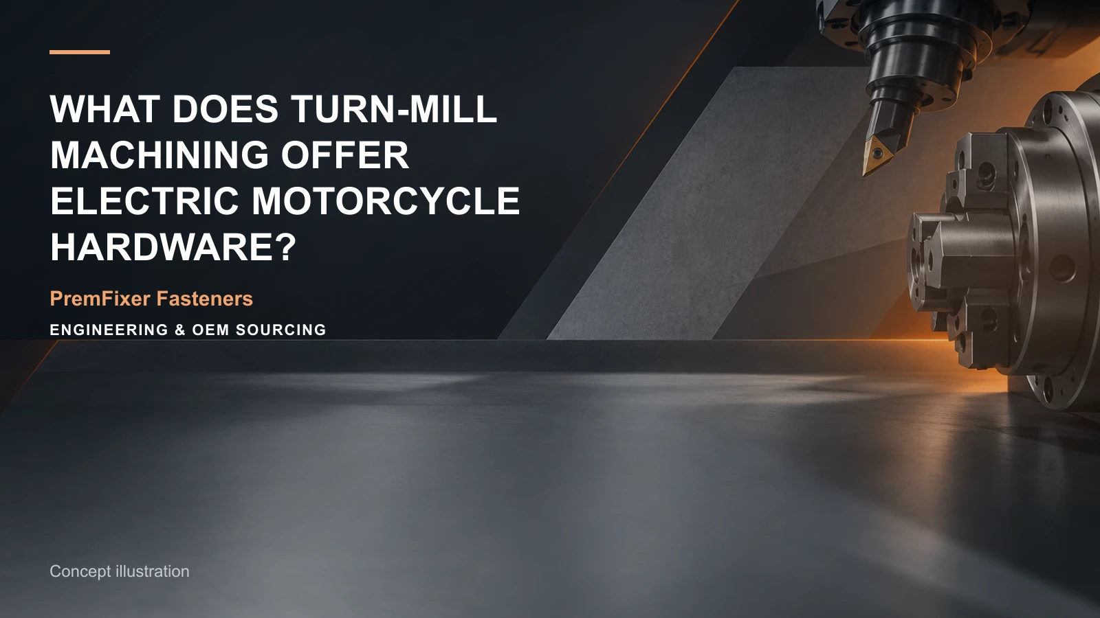 Concept illustration for What Does Turn-Mill Machining Offer Electric Motorcycle Hardware?.