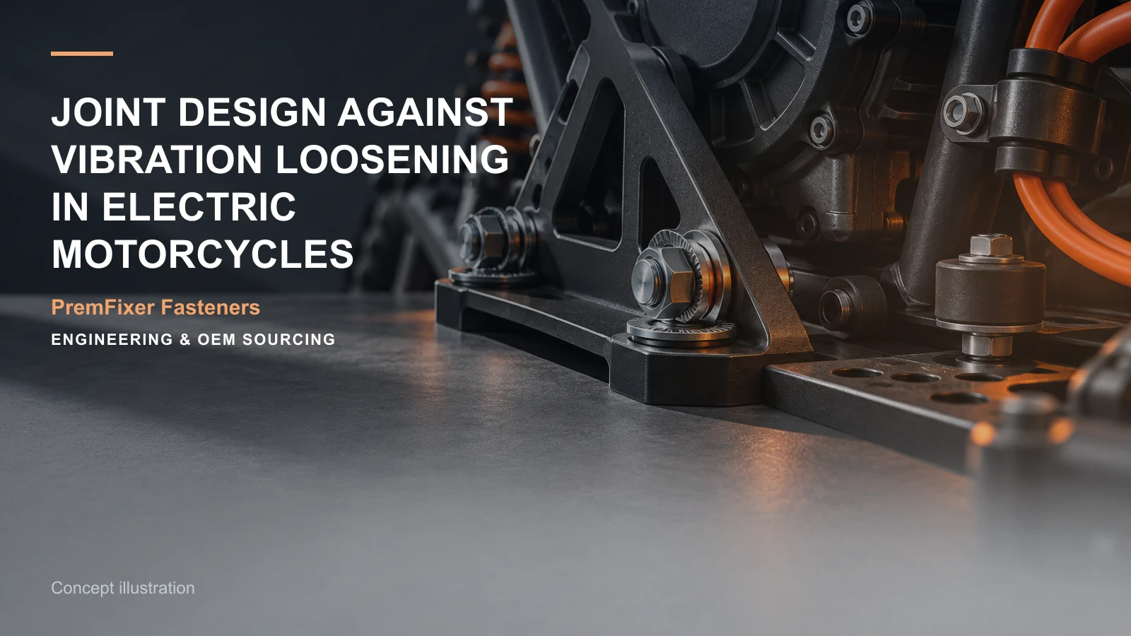 Concept illustration for Joint Design Against Vibration Loosening in Electric Motorcycles.