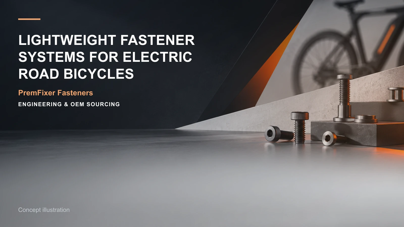 Concept illustration for Lightweight Fastener Systems for Electric Road Bicycles.