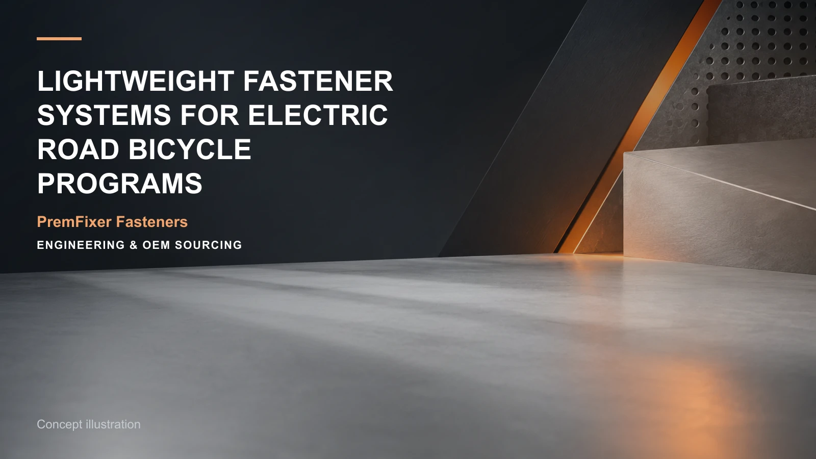 Concept illustration for Lightweight Fastener Systems for Electric Road Bicycle Programs.