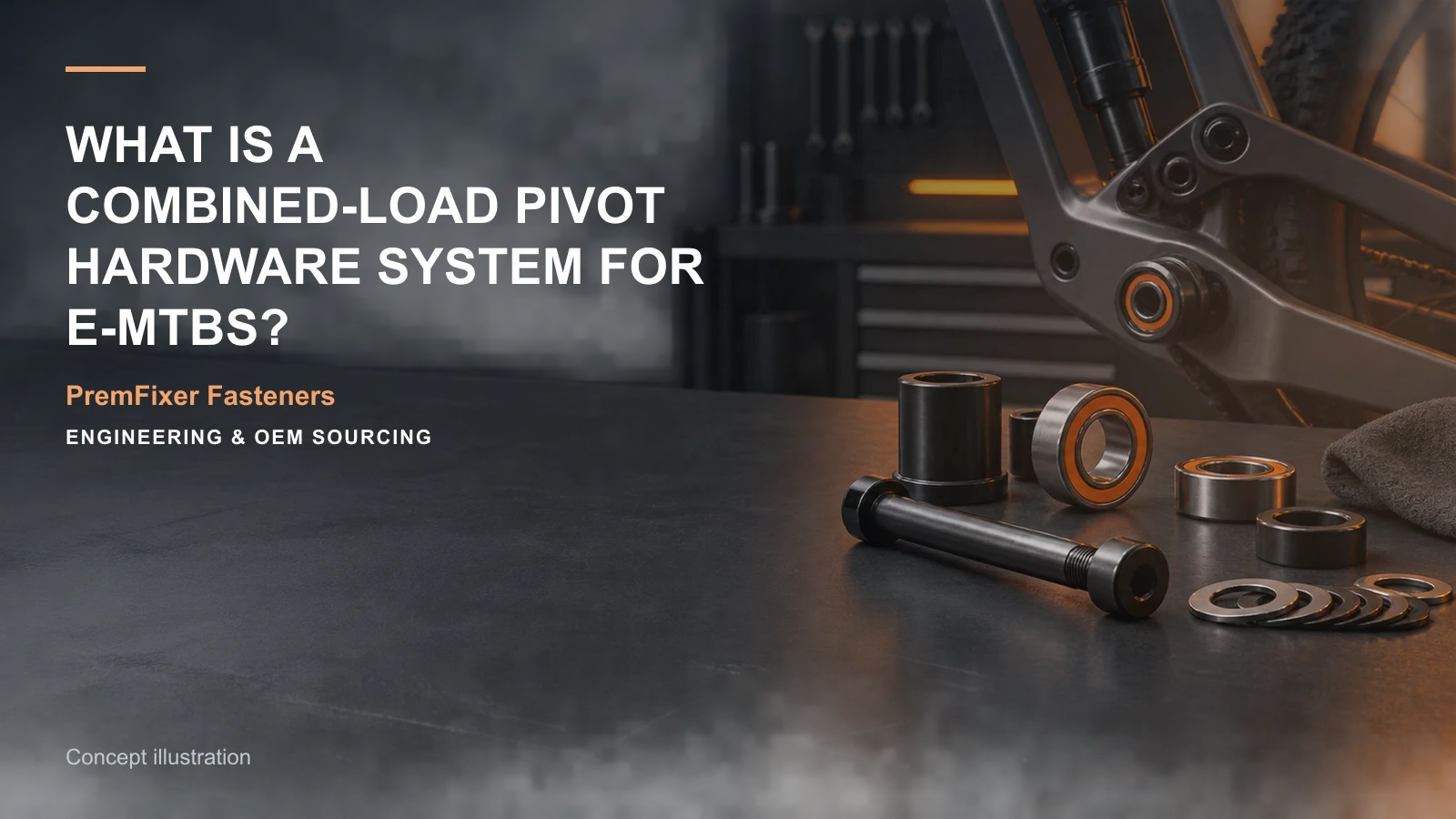 Concept illustration for What Is a Combined-Load Pivot Hardware System for e-MTBs?.