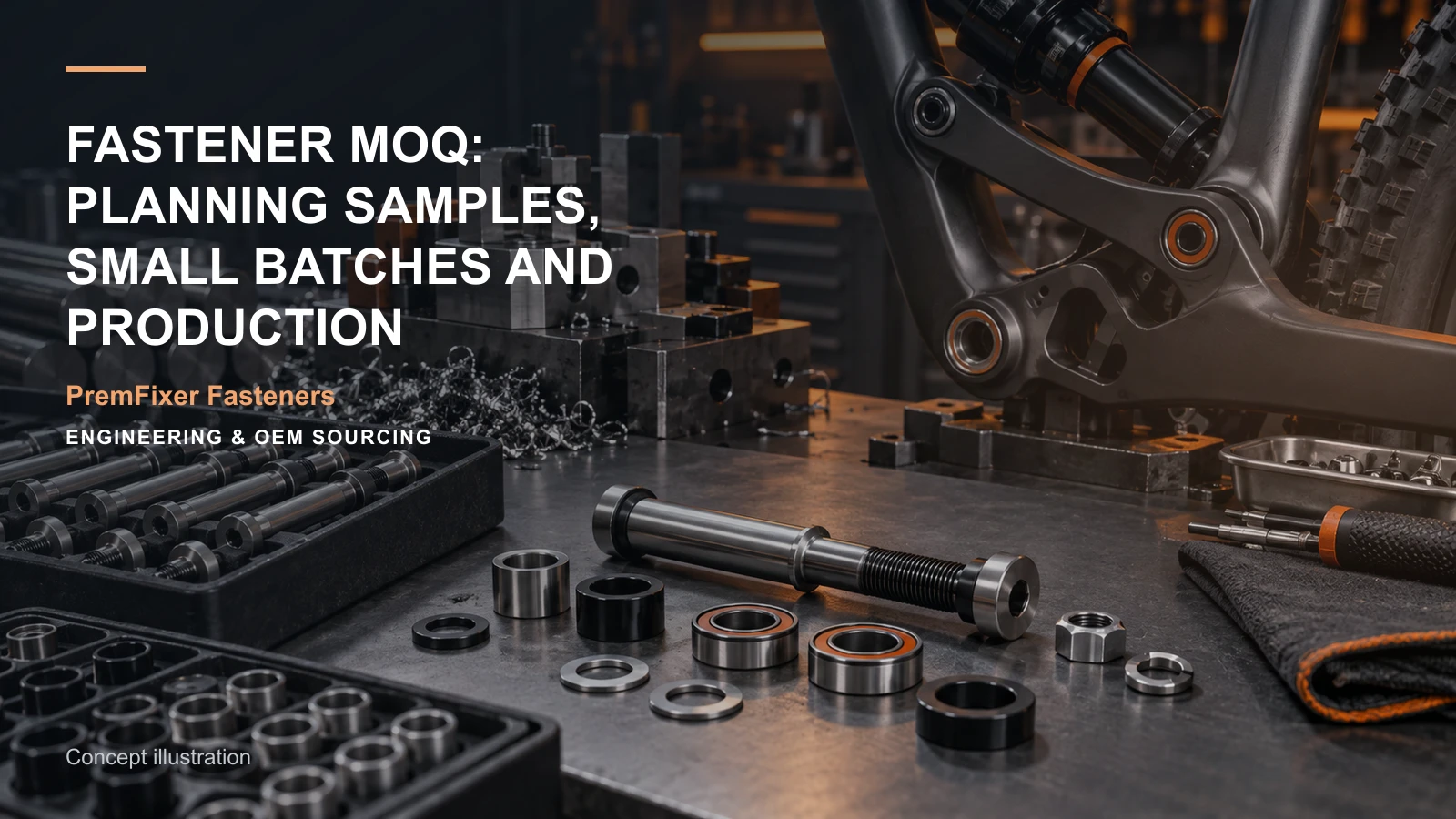 Concept illustration for Fastener MOQ: Planning Samples, Small Batches and Production.