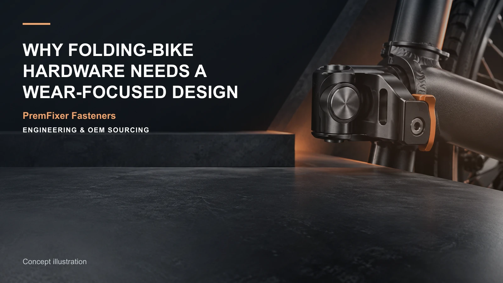Concept illustration for Why Folding-Bike Hardware Needs a Wear-Focused Design.