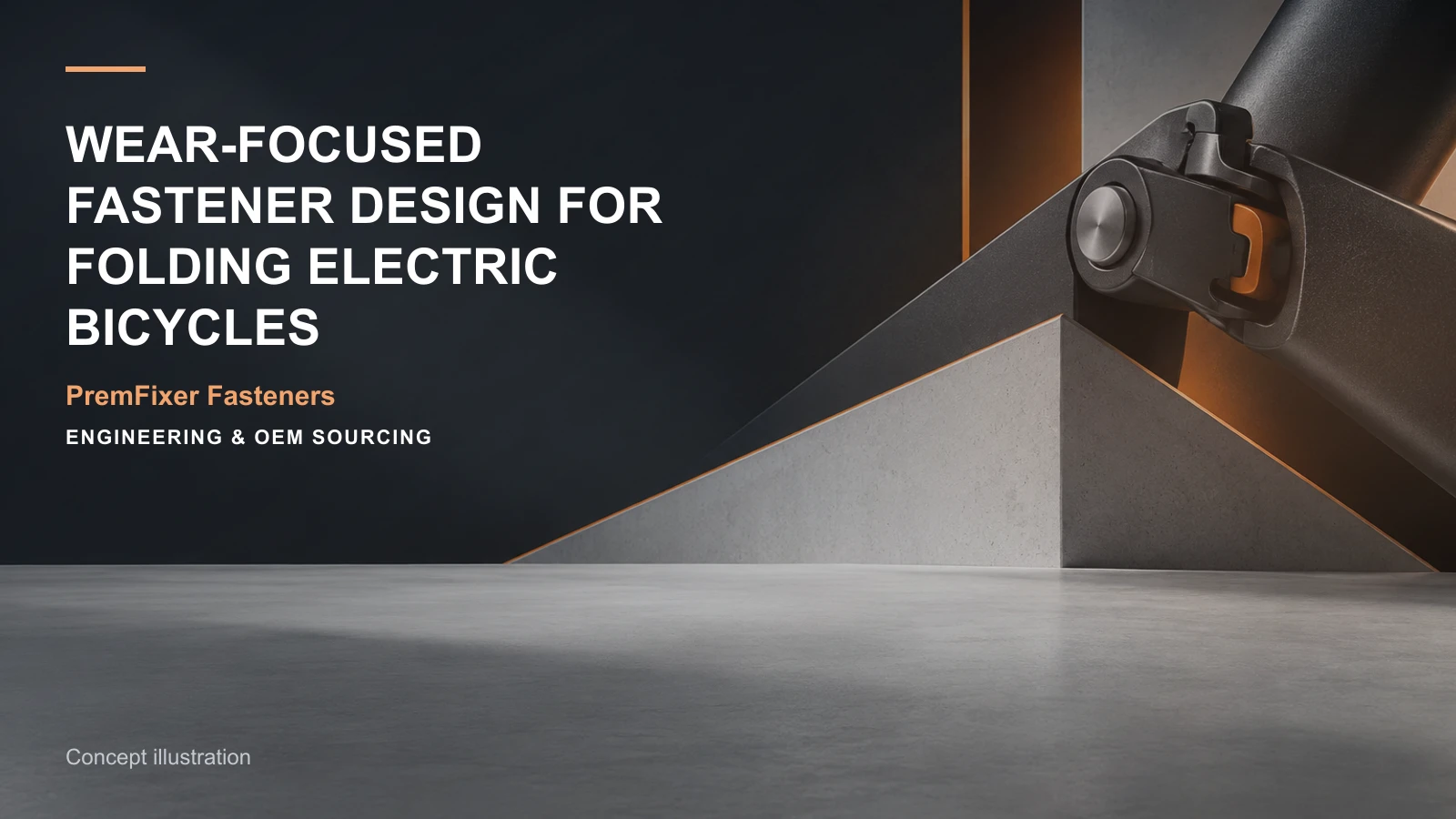 Concept illustration for Wear-Focused Fastener Design for Folding Electric Bicycles.