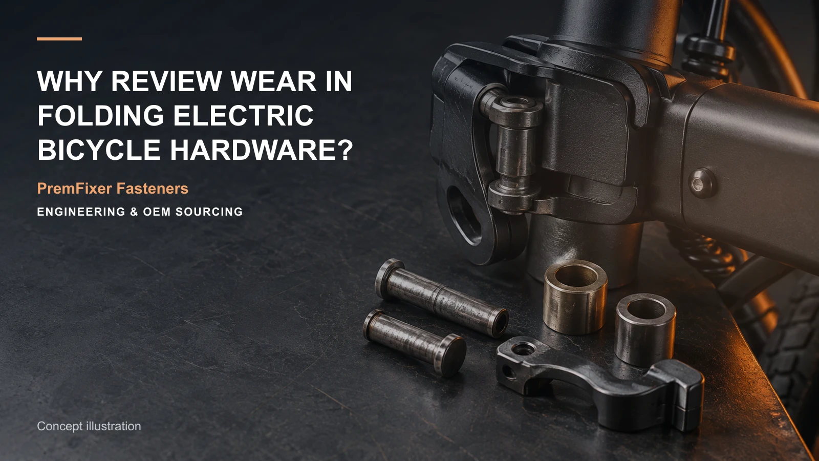 Concept illustration for Why Review Wear in Folding Electric Bicycle Hardware?.