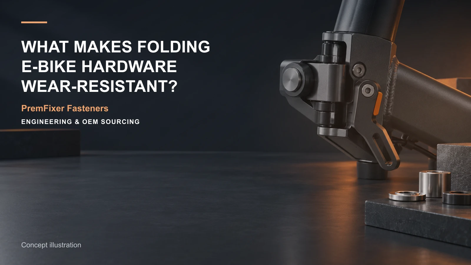 Concept illustration for What Makes Folding E-Bike Hardware Wear-Resistant?.