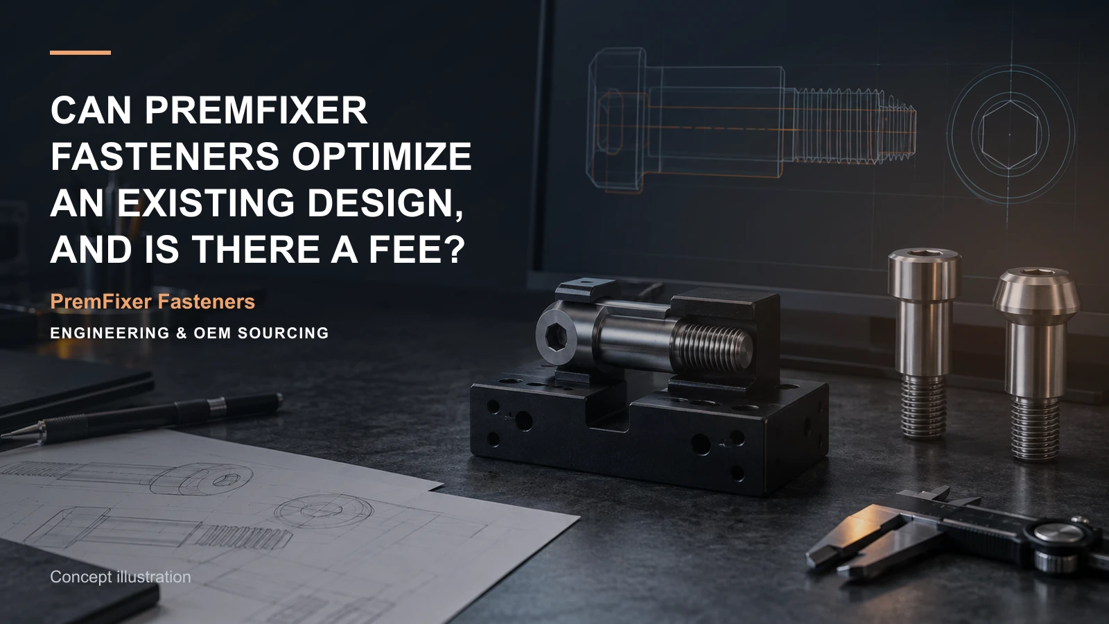 Conceptual engineering workspace introducing fastener structure optimization for bicycle and electric-mobility OEM teams.