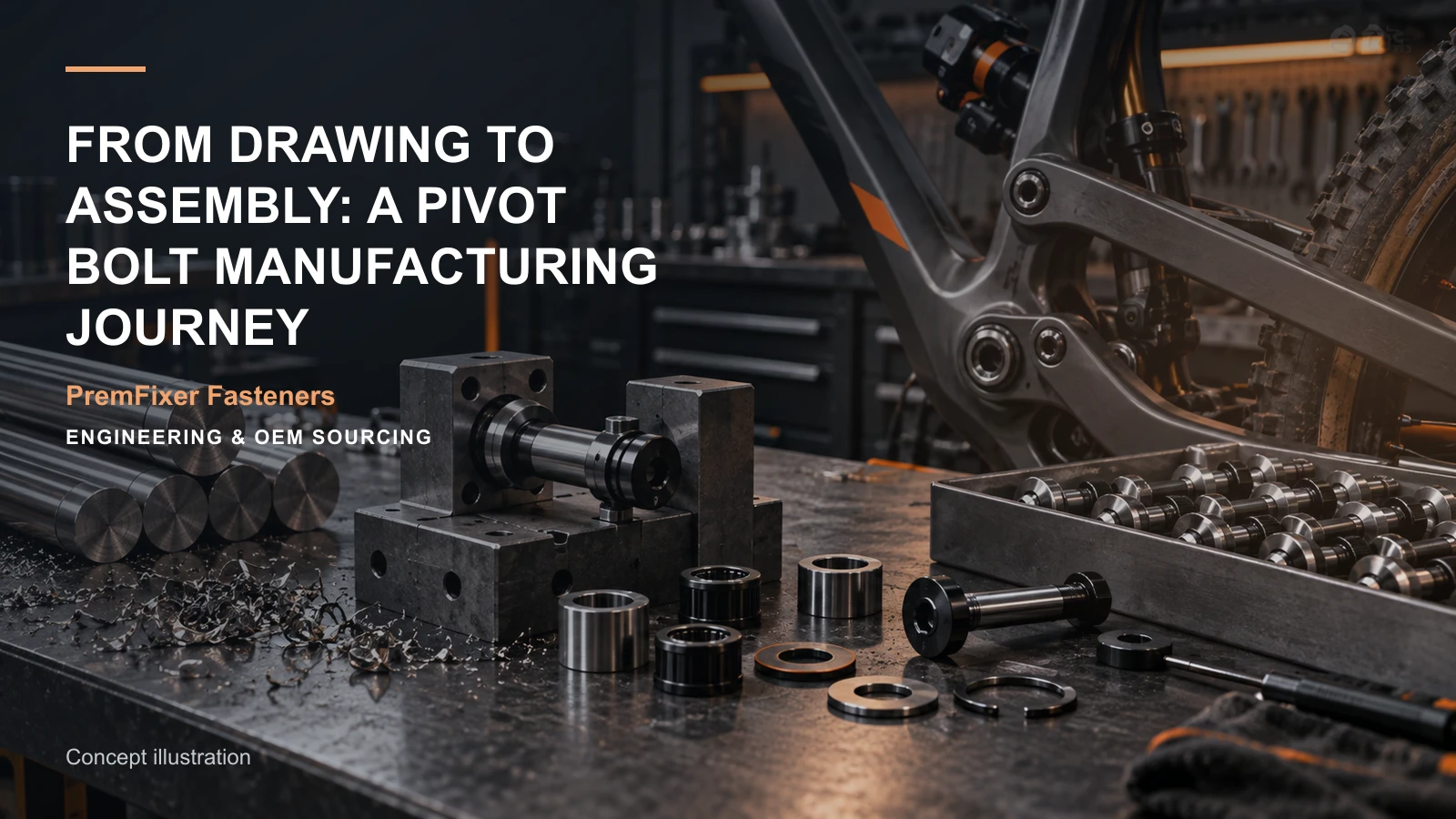 Concept illustration for From Drawing to Assembly: A Pivot Bolt Manufacturing Journey.