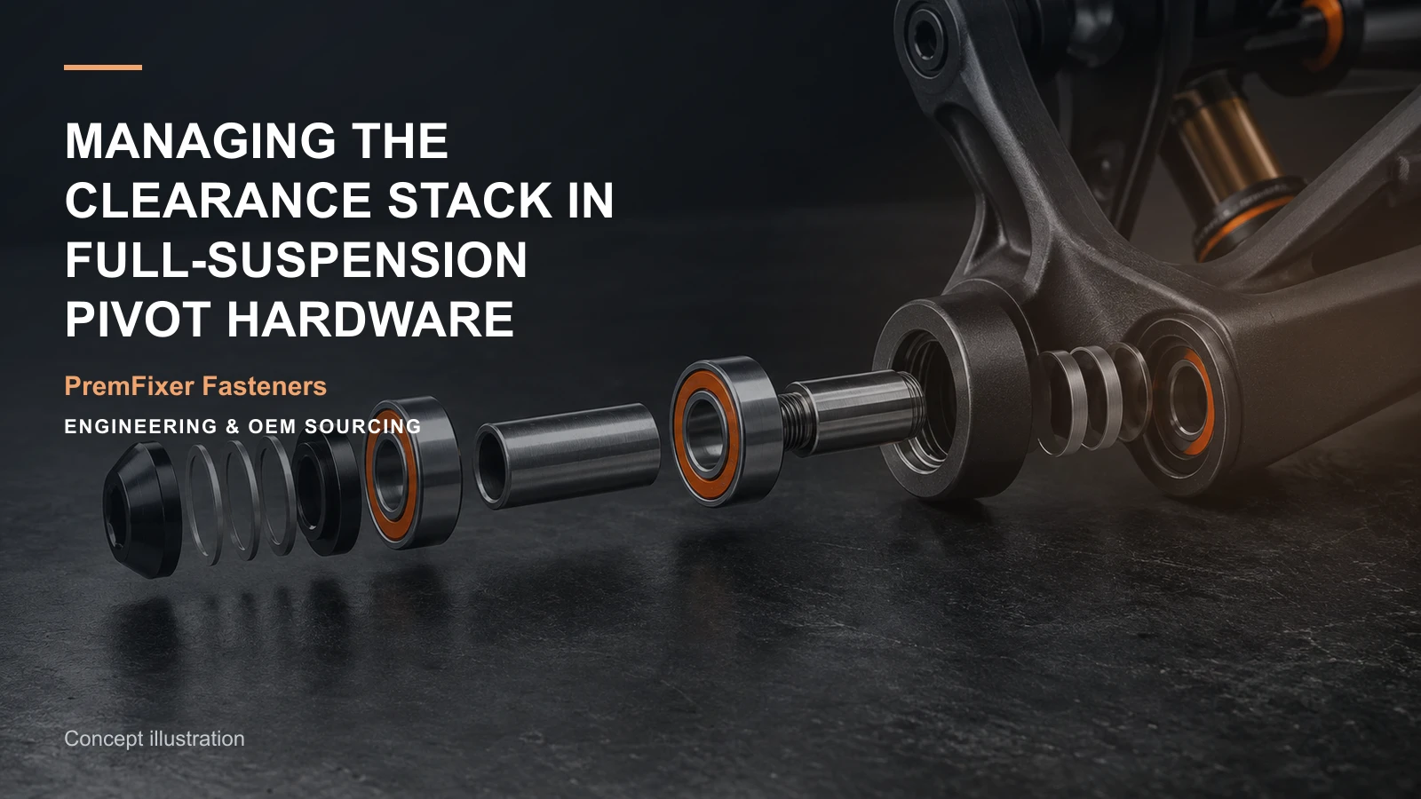 Concept illustration connecting pivot stack, inner spacer and shoulder contact in a bicycle hardware project.