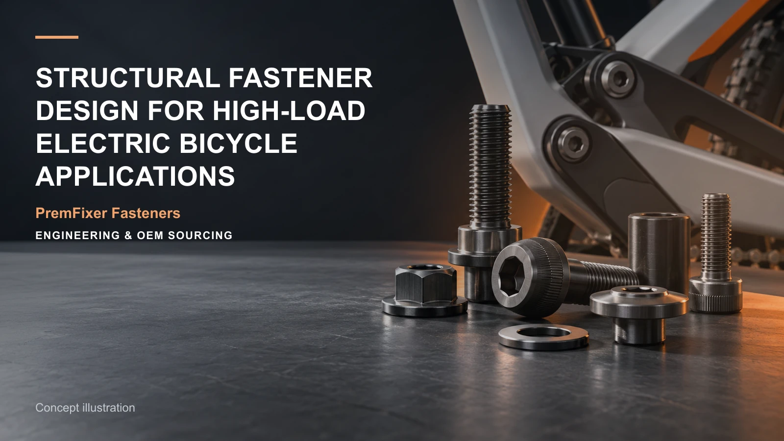 Concept illustration for Structural Fastener Design for High-Load Electric Bicycle Applications.