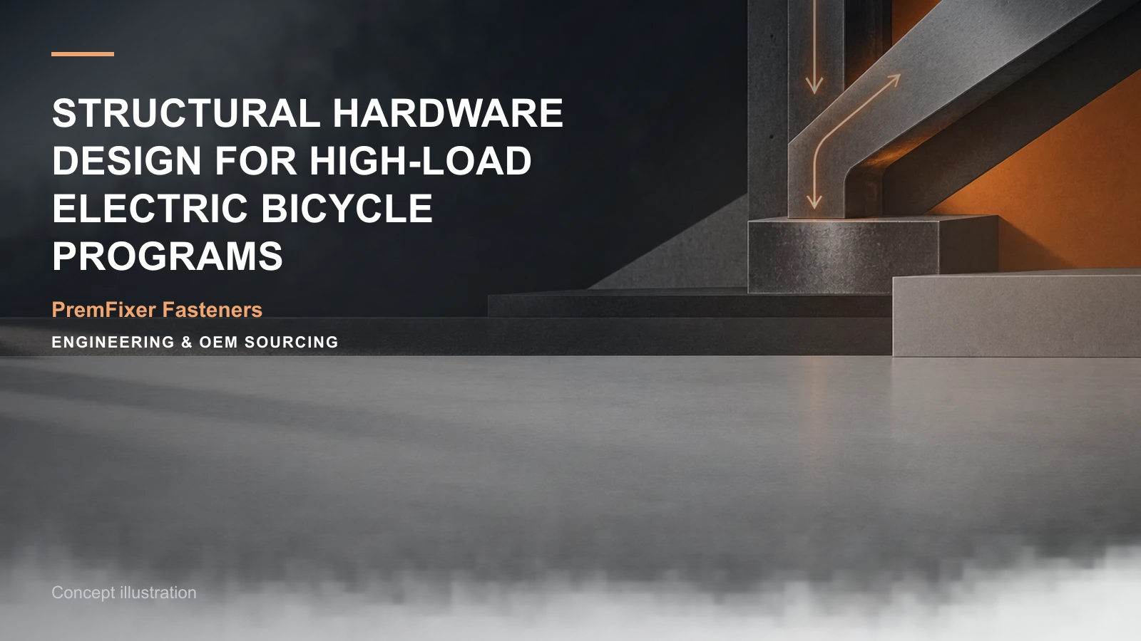 Concept illustration for Structural Hardware Design for High-Load Electric Bicycle Programs.