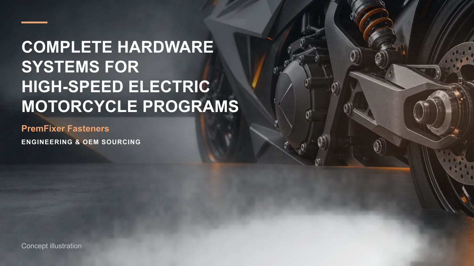 Concept illustration for Complete Hardware Systems for High-Speed Electric Motorcycle Programs.