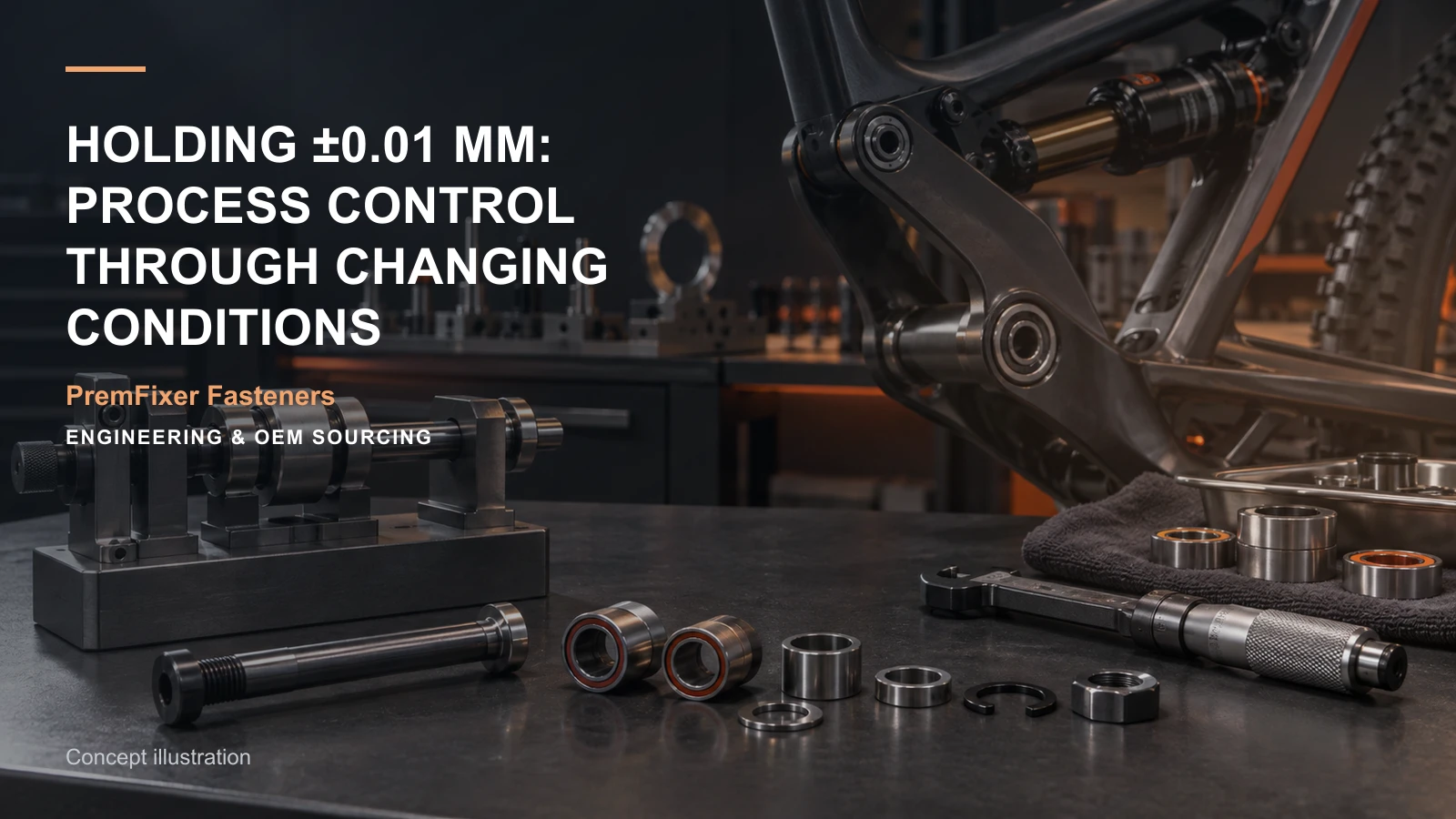 Concept illustration for Holding ±0.01 mm: Process Control Through Changing Conditions.