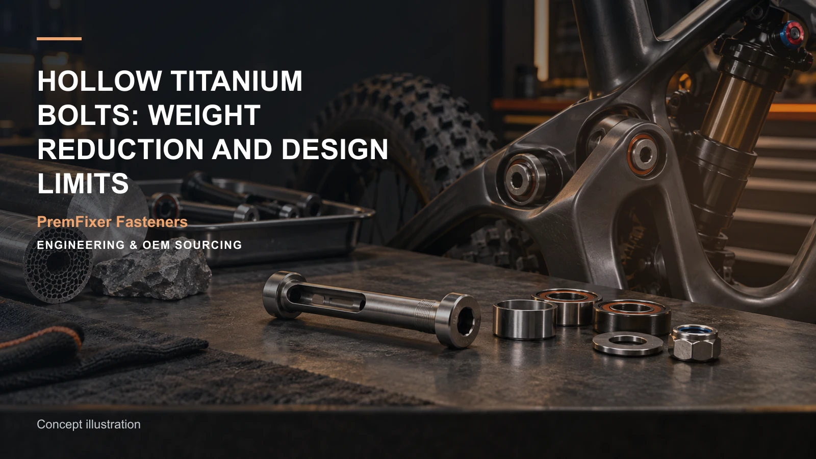 Concept illustration for Hollow Titanium Bolts: Weight Reduction and Design Limits.
