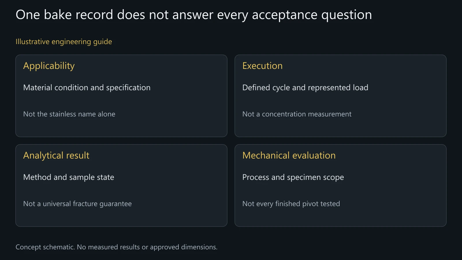Concept evidence distinctions, not a hydrogen measurement, furnace chart or passing process-qualification result.