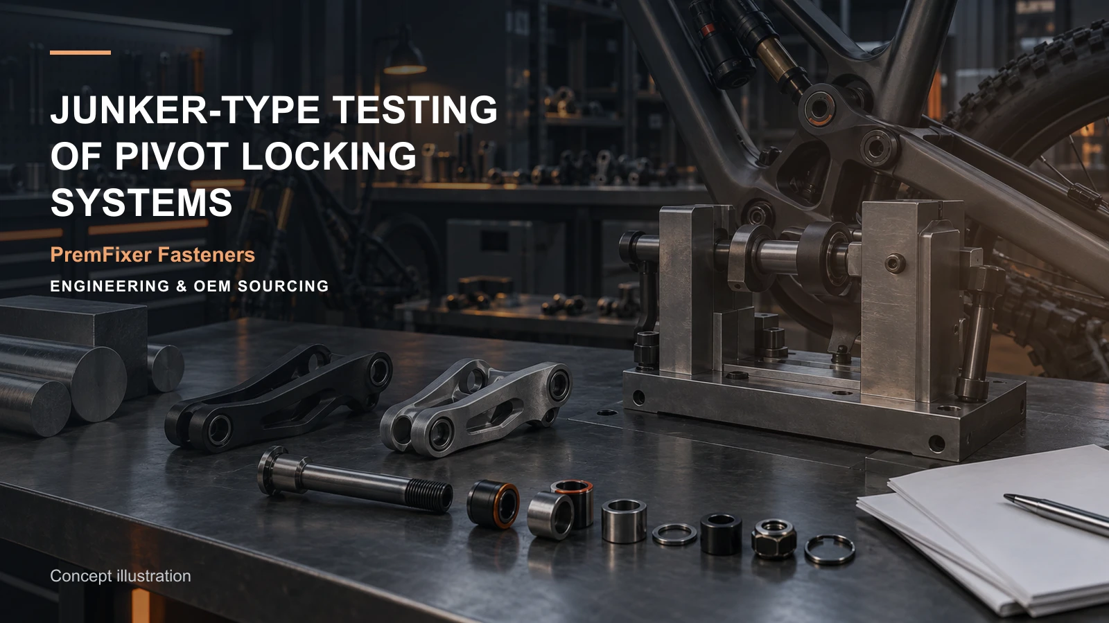 Concept illustration for Junker-Type Testing of Pivot Locking Systems.