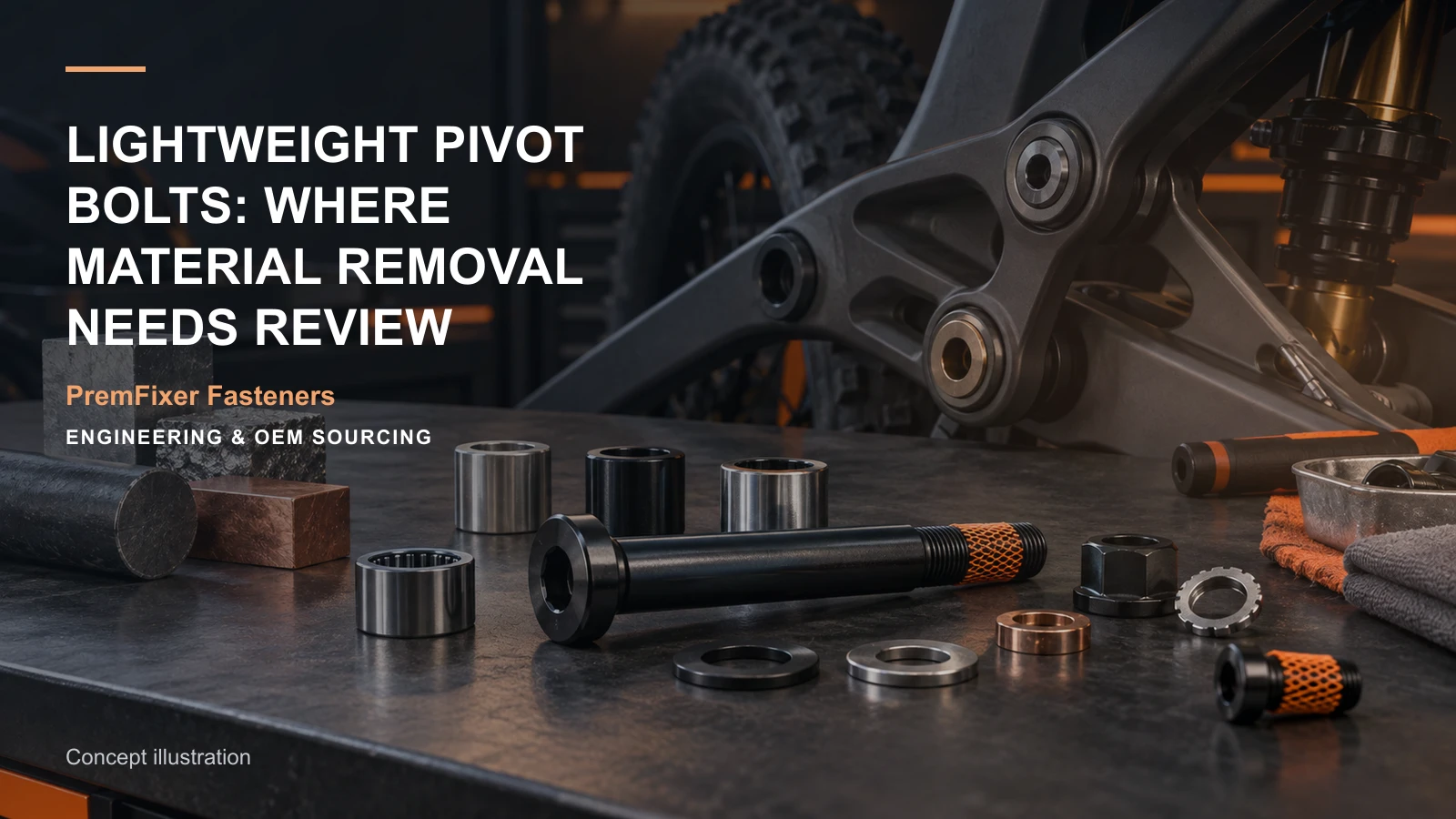 Concept illustration for Lightweight Pivot Bolts: Where Material Removal Needs Review.