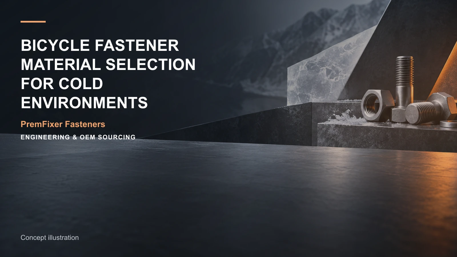Concept illustration for Bicycle Fastener Material Selection for Cold Environments.