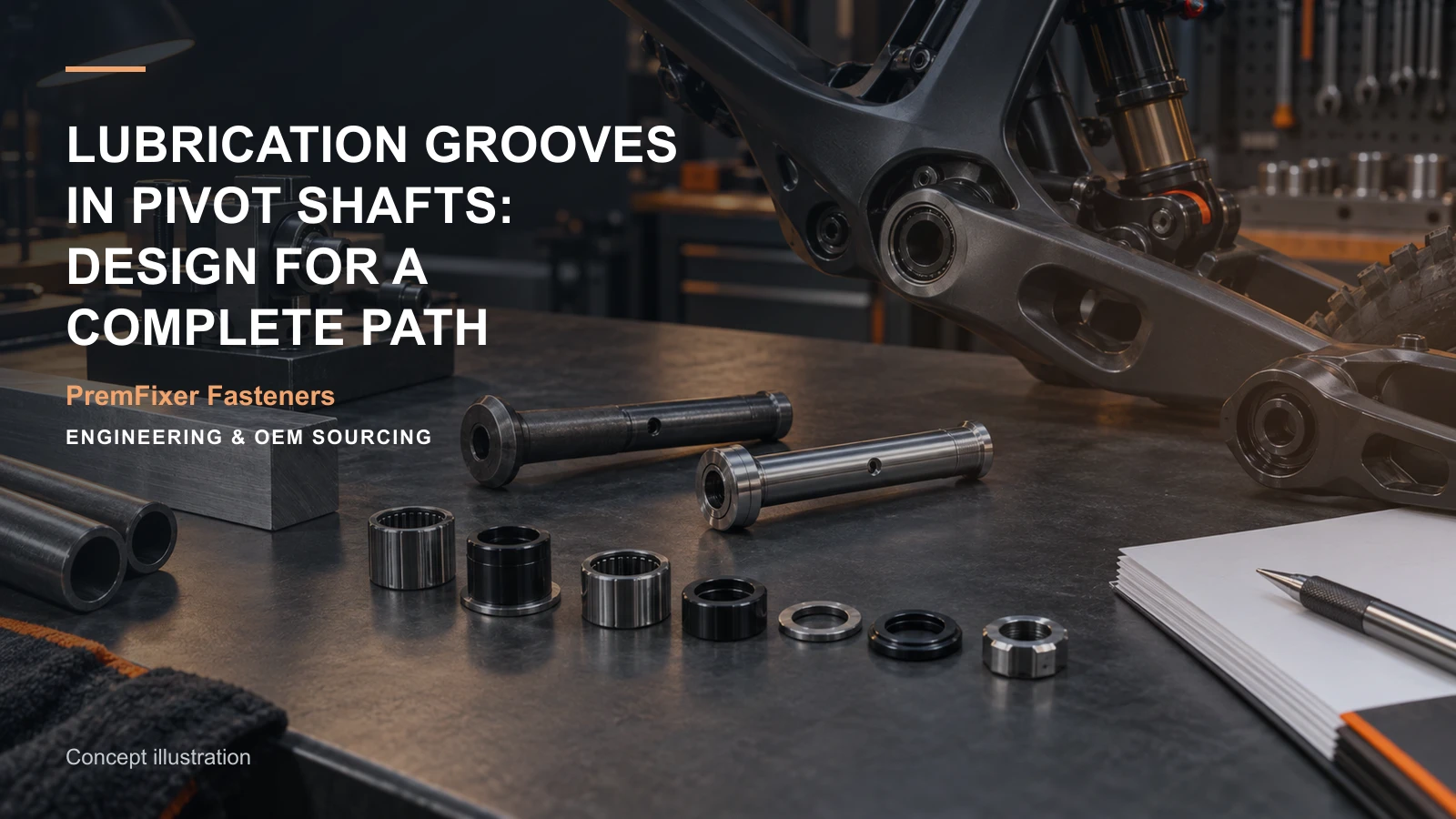 Concept illustration for Lubrication Grooves in Pivot Shafts: Design for a Complete Path.