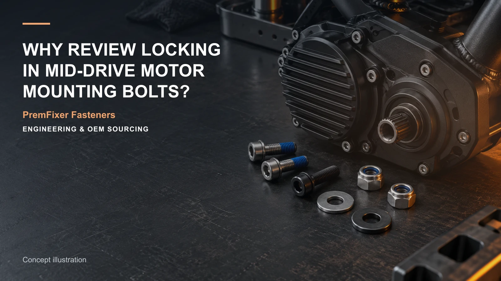 Concept illustration for Why Review Locking in Mid-Drive Motor Mounting Bolts?.