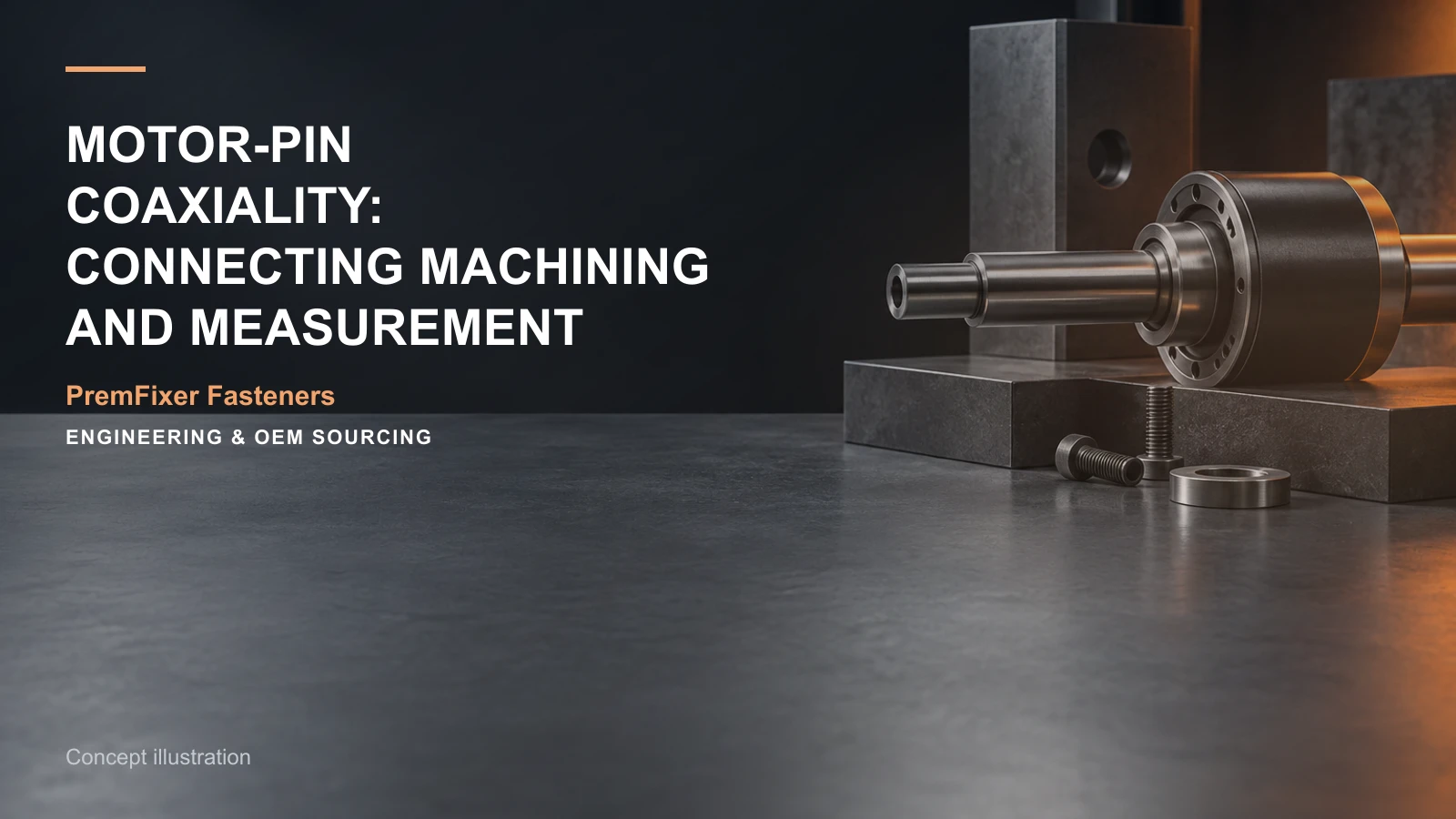 Concept illustration for Motor-Pin Coaxiality: Connecting Machining and Measurement.