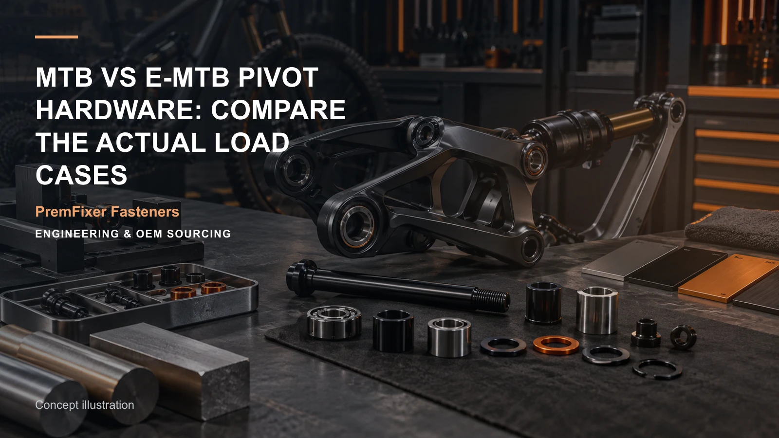 Concept illustration for MTB vs e-MTB Pivot Hardware: Compare the Actual Load Cases.