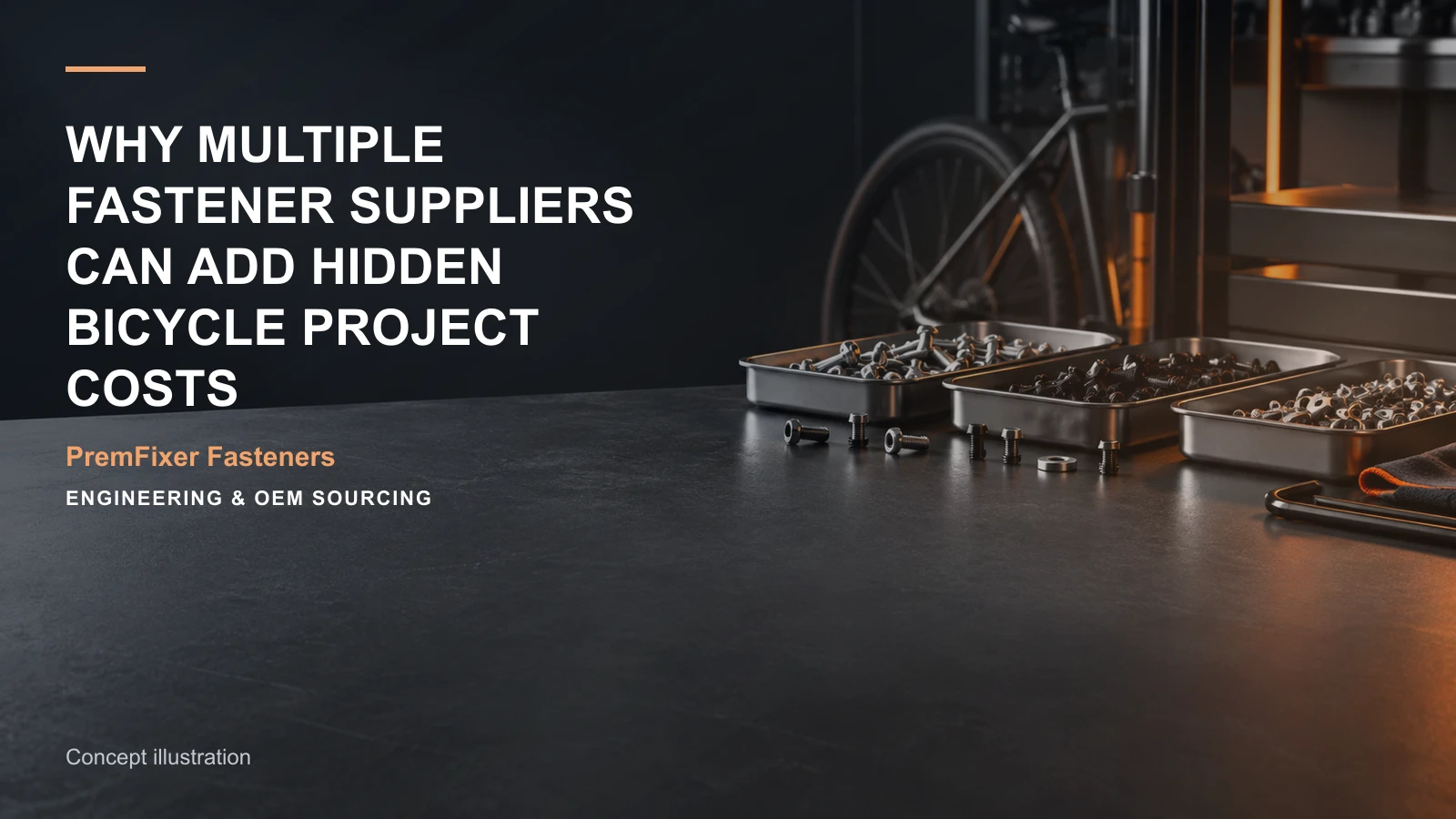 Concept illustration for Why Multiple Fastener Suppliers Can Add Hidden Bicycle Project Costs.