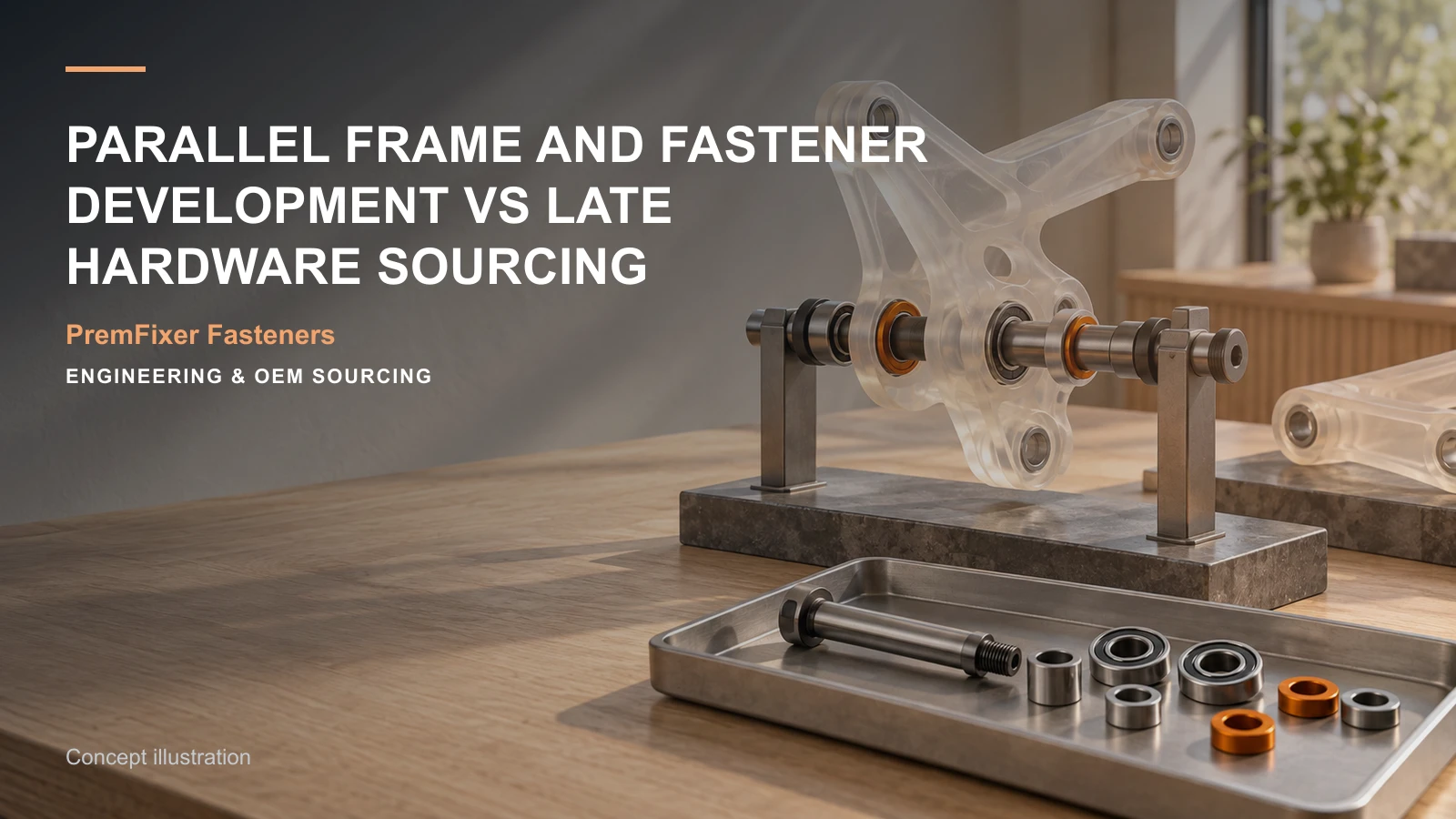 Conceptual engineering workspace introducing parallel frame and hardware development for bicycle and electric-mobility OEM teams.