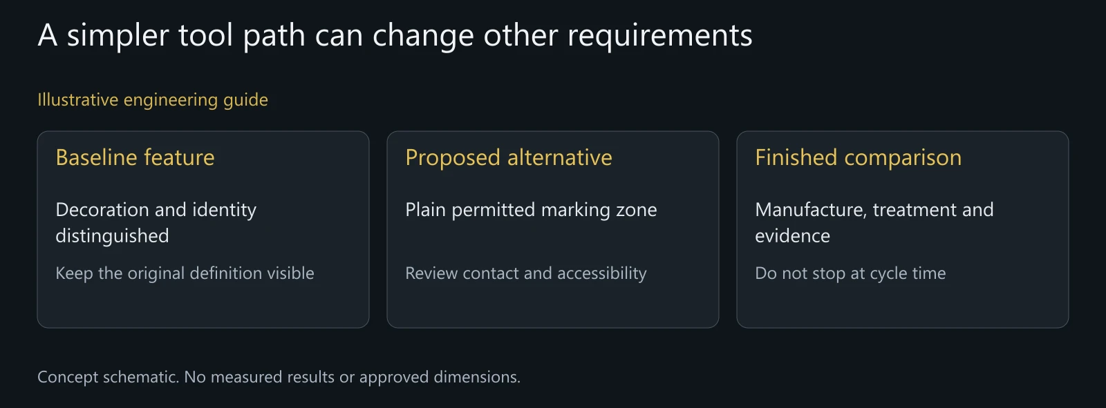 Illustrative marking-zone proposal, not confirmation of a marking process or actual customer project.