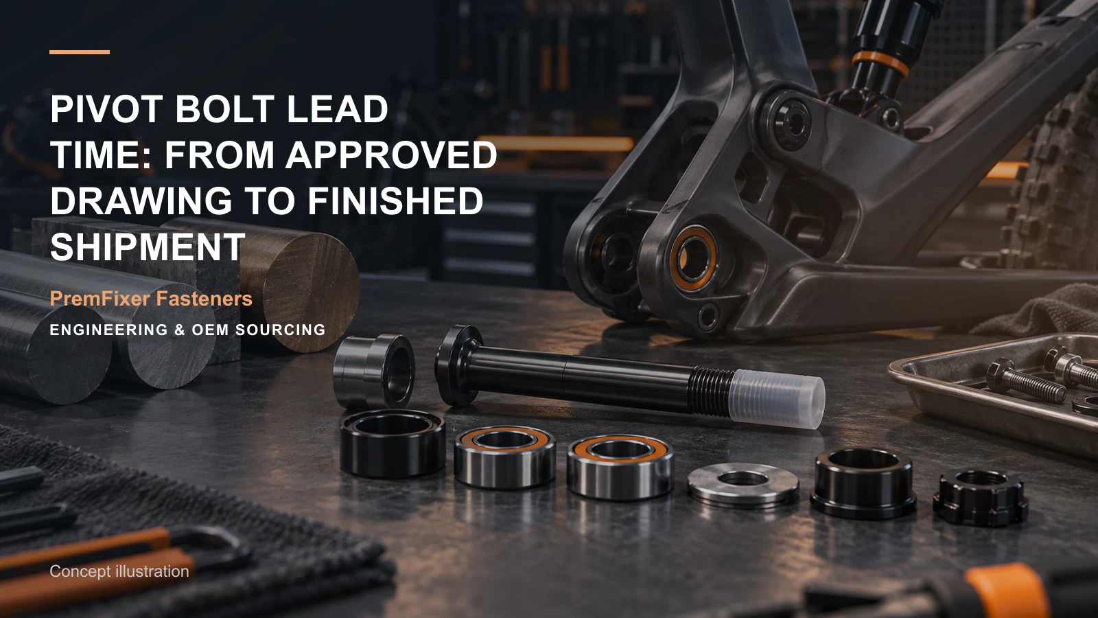 Concept illustration for Pivot Bolt Lead Time: From Approved Drawing to Finished Shipment.