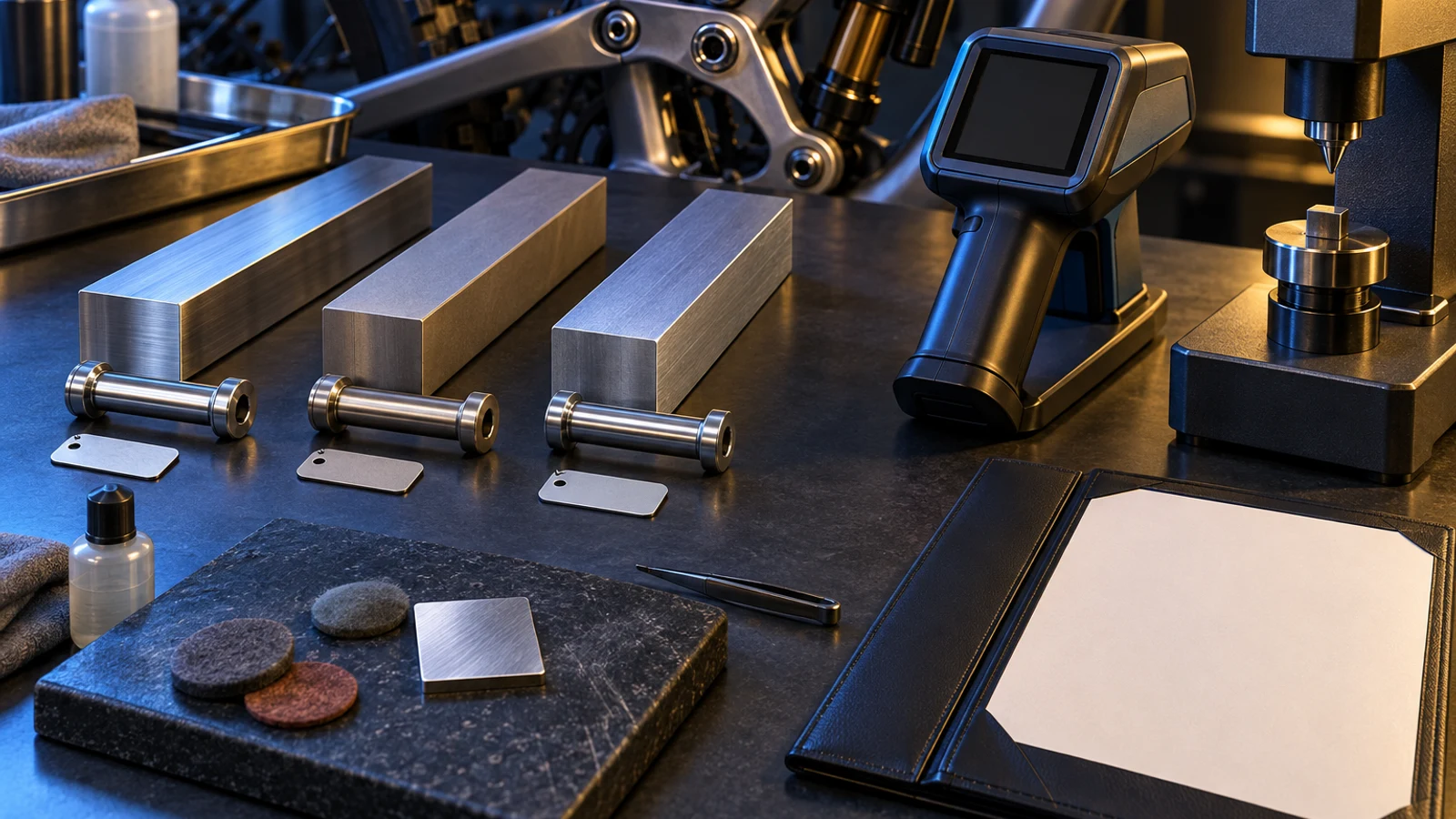Concept comparison of chemistry, hardness and material identity evidence for pivot hardware, not a real analysis or verified grade
