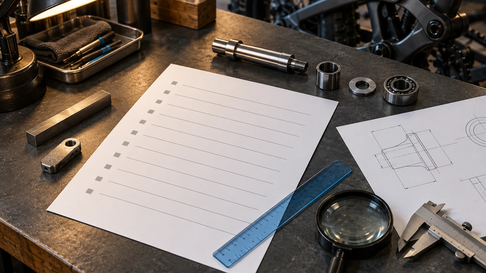 Concept material-document reading sheet and separate pivot components, not a real MTC, certificate number or measured material result.