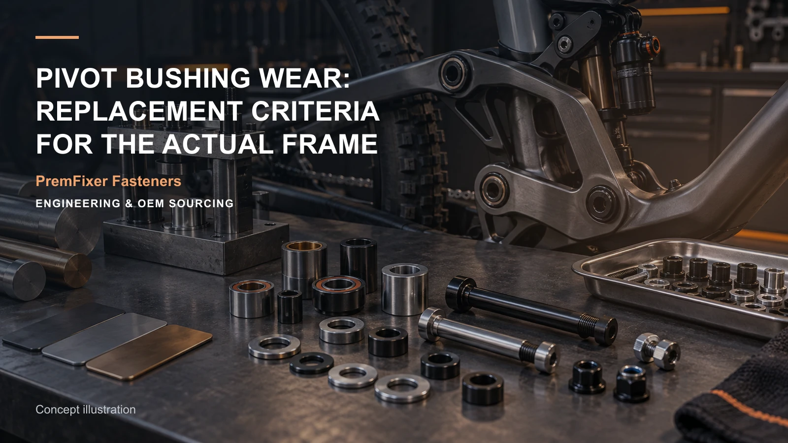 Concept illustration for Pivot Bushing Wear: Replacement Criteria for the Actual Frame.