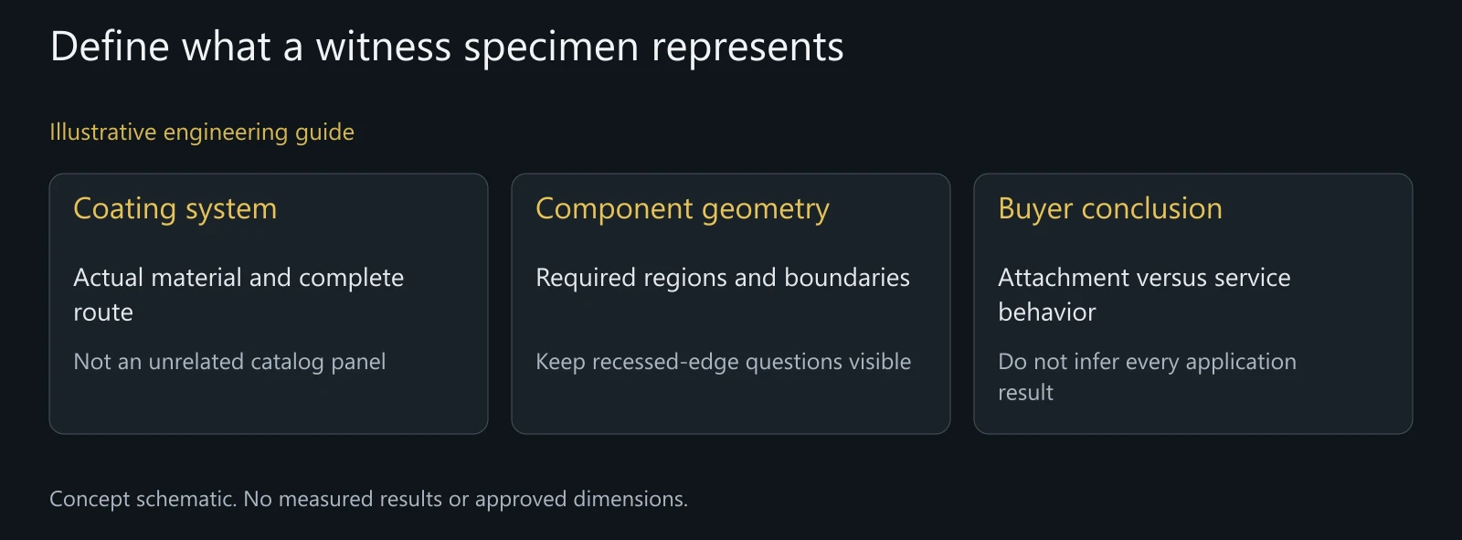 Illustrative evidence map, not actual fractured surfaces, microscopy or qualification of a production component.