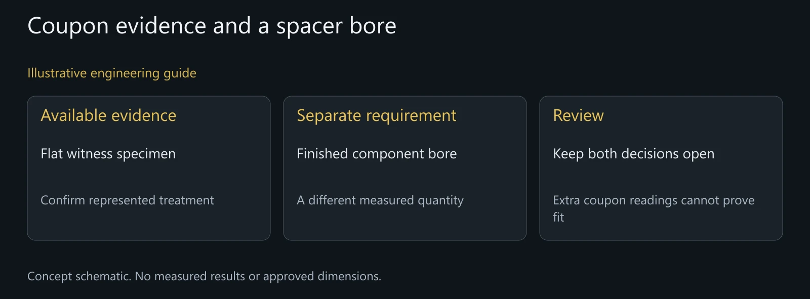 Illustrative acceptance review, not a measured spacer or real customer nonconformance.