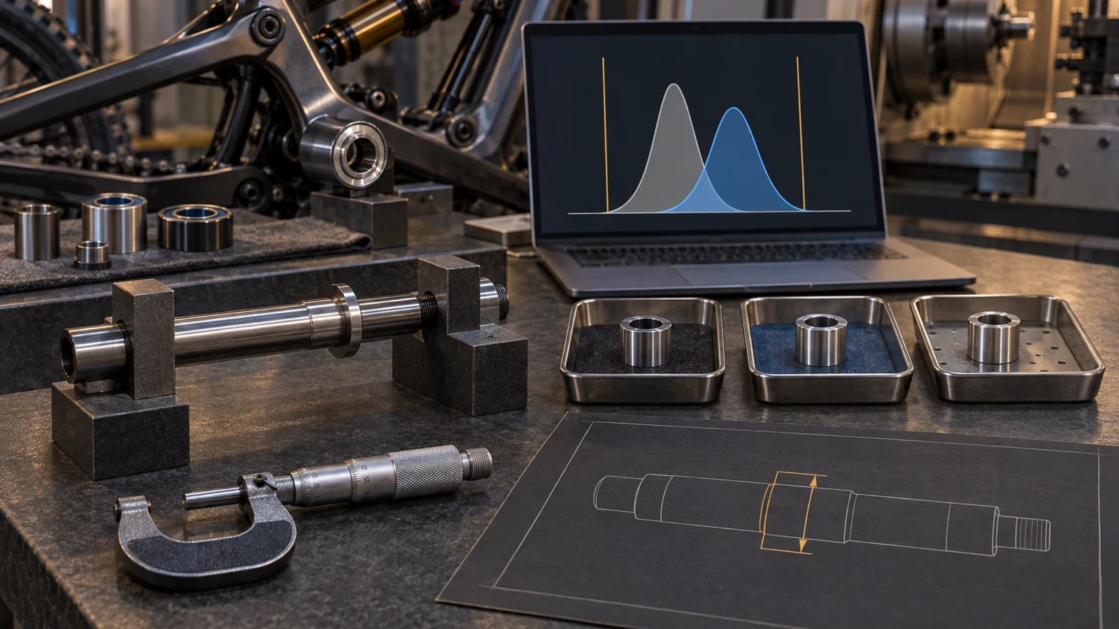 Concept capability-study planning scene with a pivot seat and separate setup populations, not measured data or a factory Cpk result