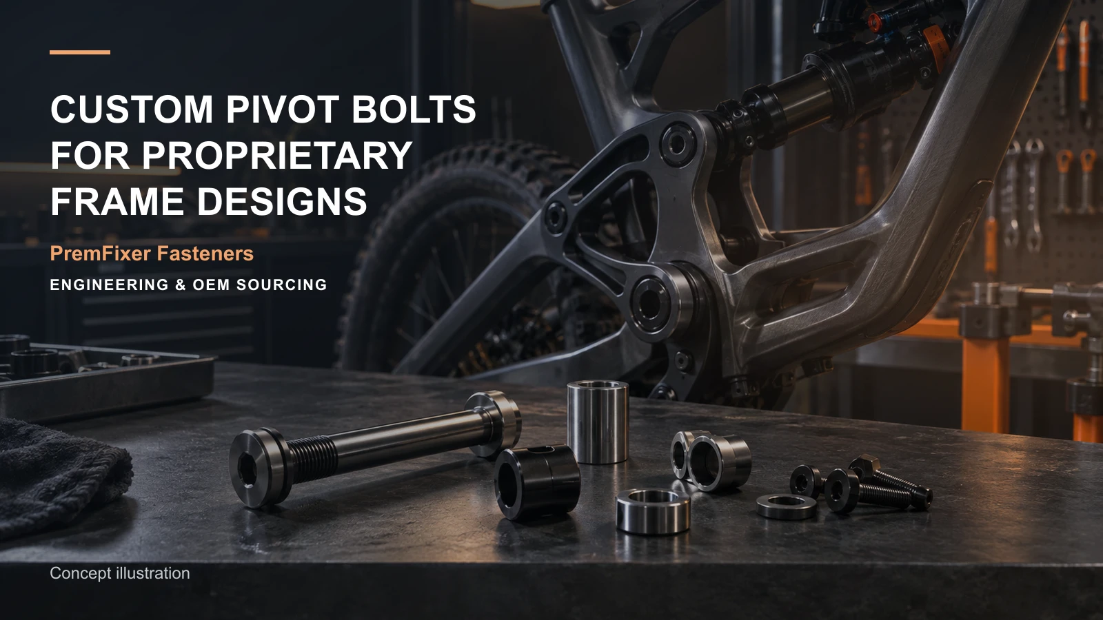 Editorial concept for pivot hardware for proprietary frames with cards for confidential file-sharing workflow, drawing-and-model input map, customization feature map.