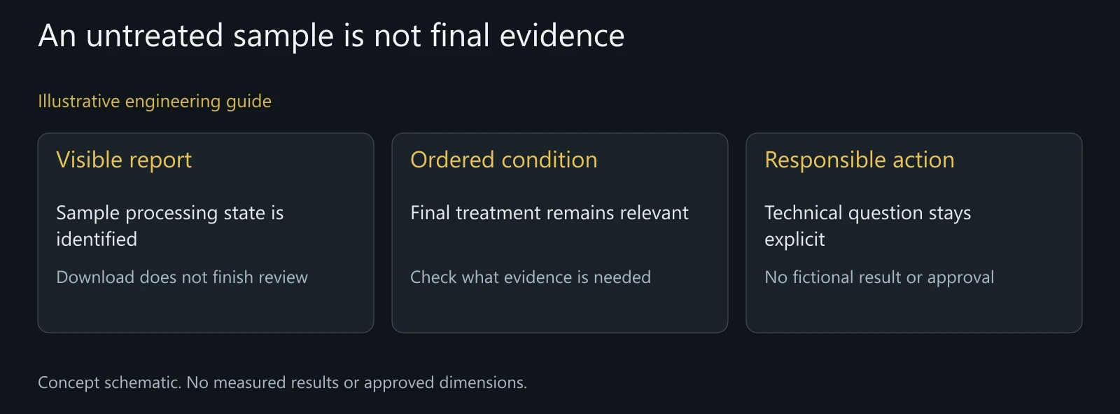 Illustrative report-context example without actual measurements, customer records or approved disposition.