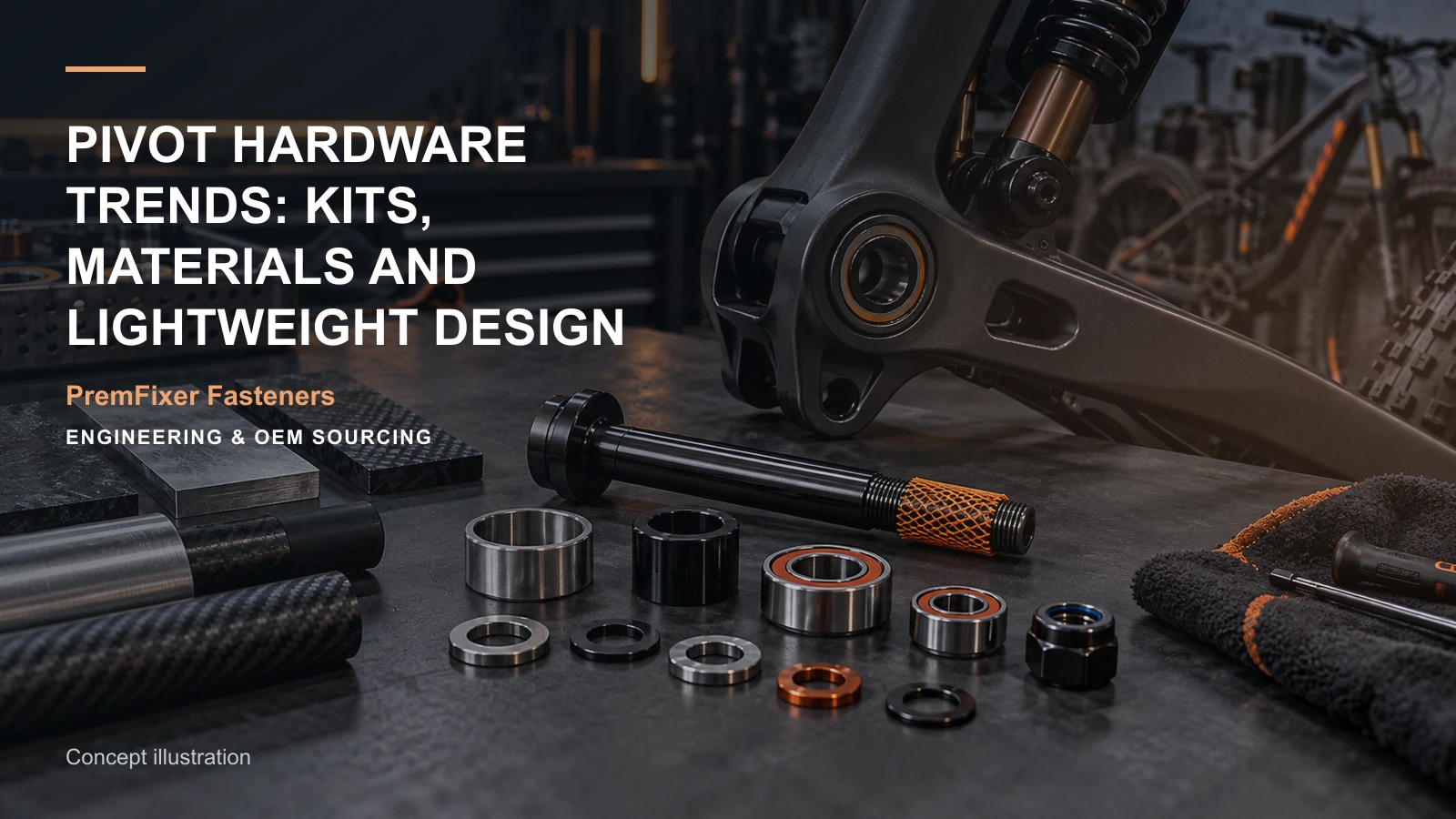 Concept illustration for Pivot Hardware Trends: Kits, Materials and Lightweight Design.