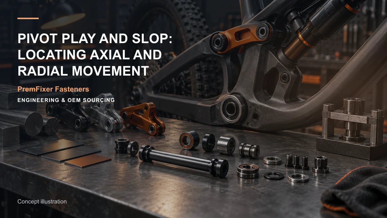 Concept illustration for Pivot Play and Slop: Locating Axial and Radial Movement.
