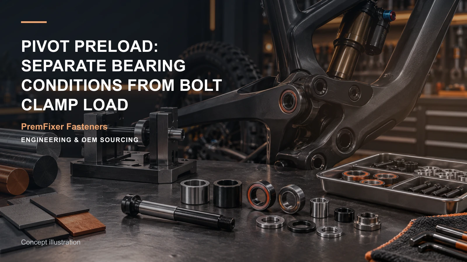 Concept illustration for Pivot Preload: Separate Bearing Conditions from Bolt Clamp Load.