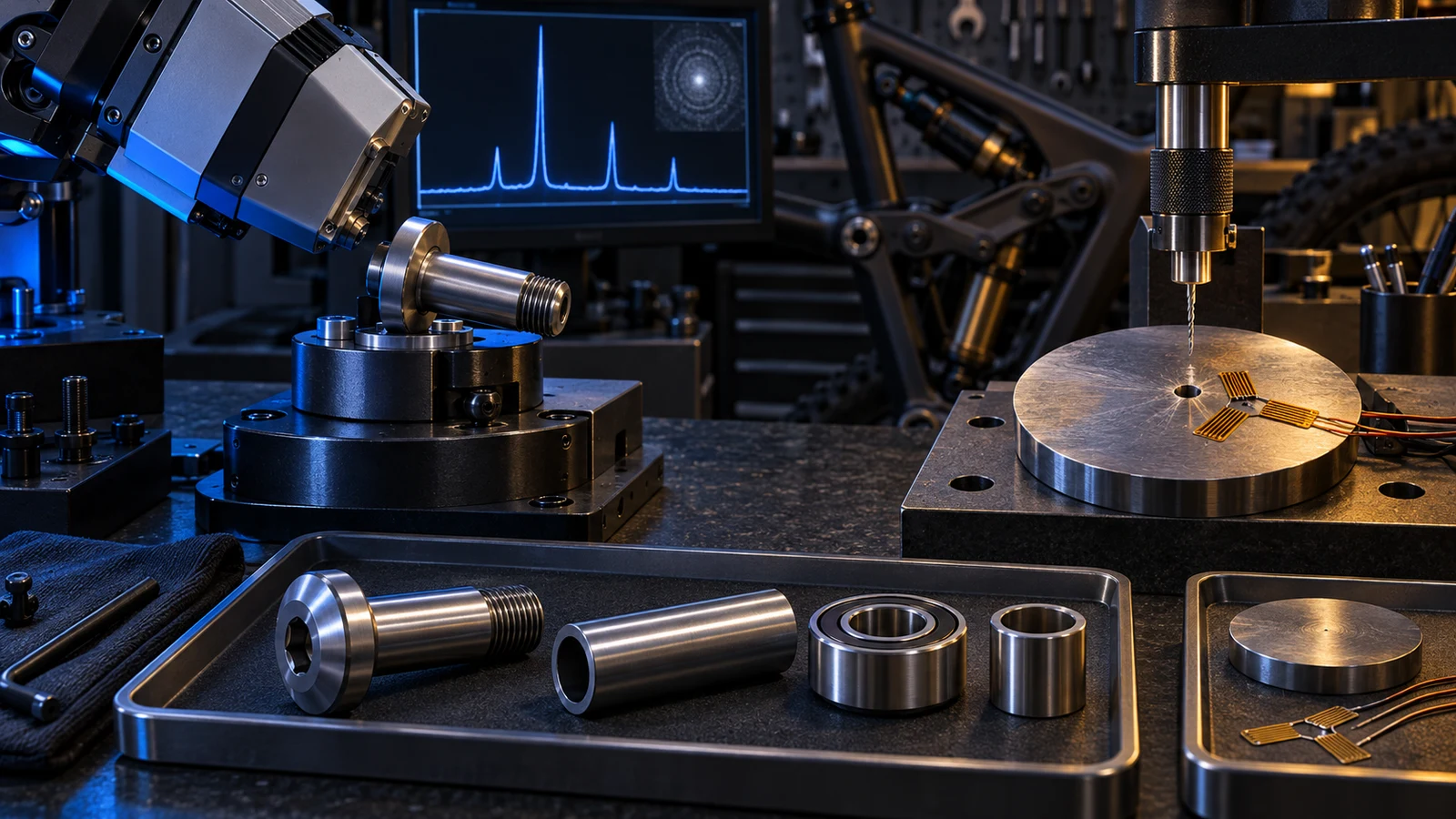 Concept comparison of XRD measurement at a pivot shoulder and an expendable hole-drilling specimen, not actual stress data or an approved laboratory setup