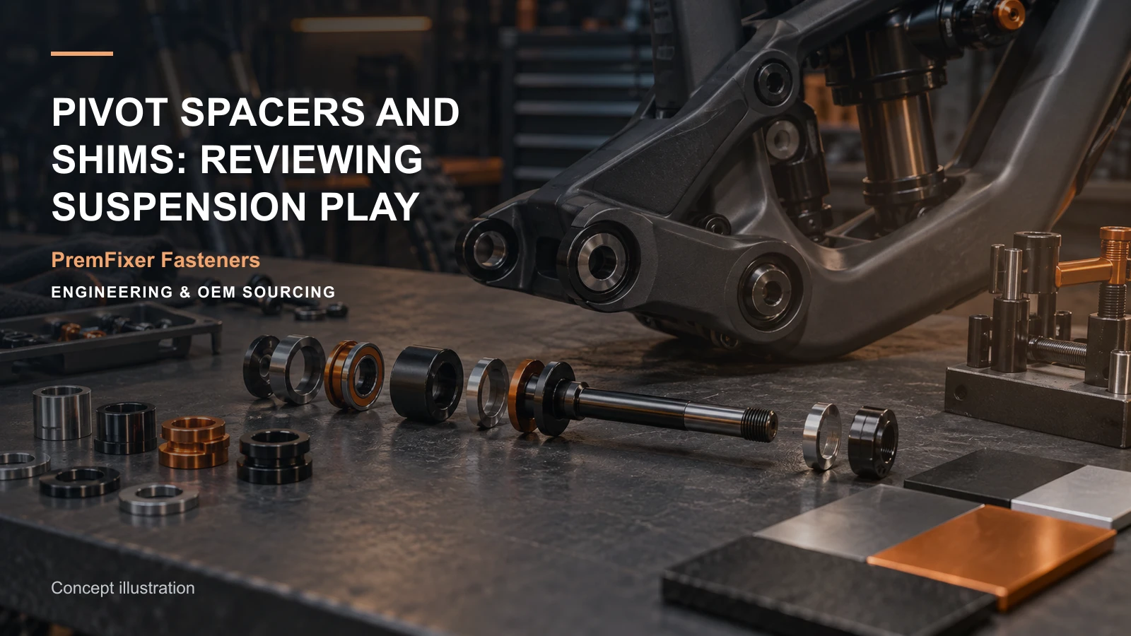 Concept illustration for Pivot Spacers and Shims: Reviewing Suspension Play.