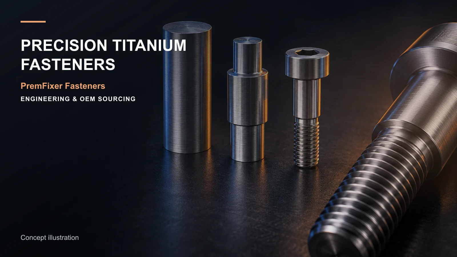 Conceptual engineering workspace introducing precision titanium fasteners for bicycle and electric-mobility OEM teams.