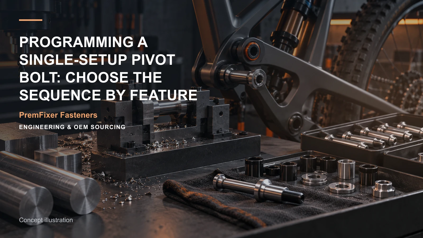 Concept illustration for Programming a Single-Setup Pivot Bolt: Choose the Sequence by Feature.