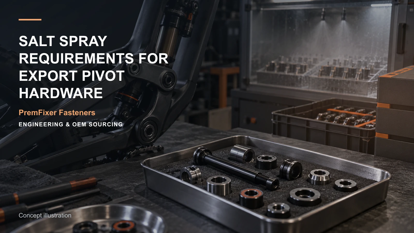 Concept illustration for Salt Spray Requirements for Export Pivot Hardware.