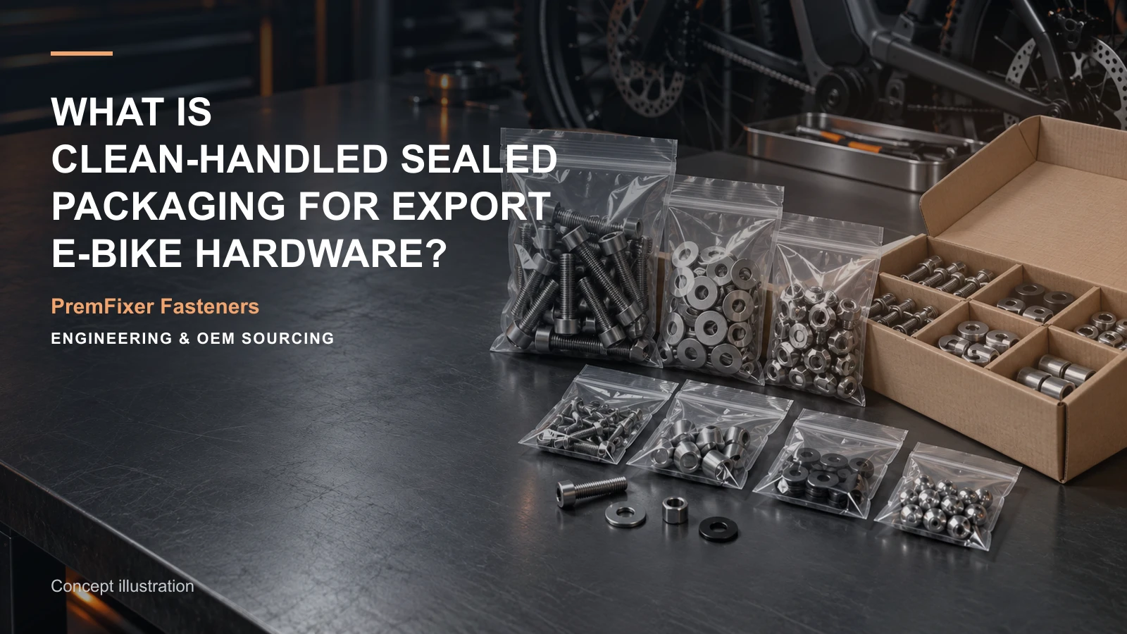 Concept illustration for What Is Clean-Handled Sealed Packaging for Export E-Bike Hardware?.